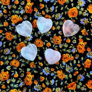 Five Rose Quartz Hearts || healing metaphysical crystals